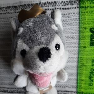 🍒4 for $20🍒 Husky Soft Toy Plush Keychain dog Gold Crown - Promotional
